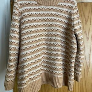 Women's Tan and Cream fair isle Patterned Sweater